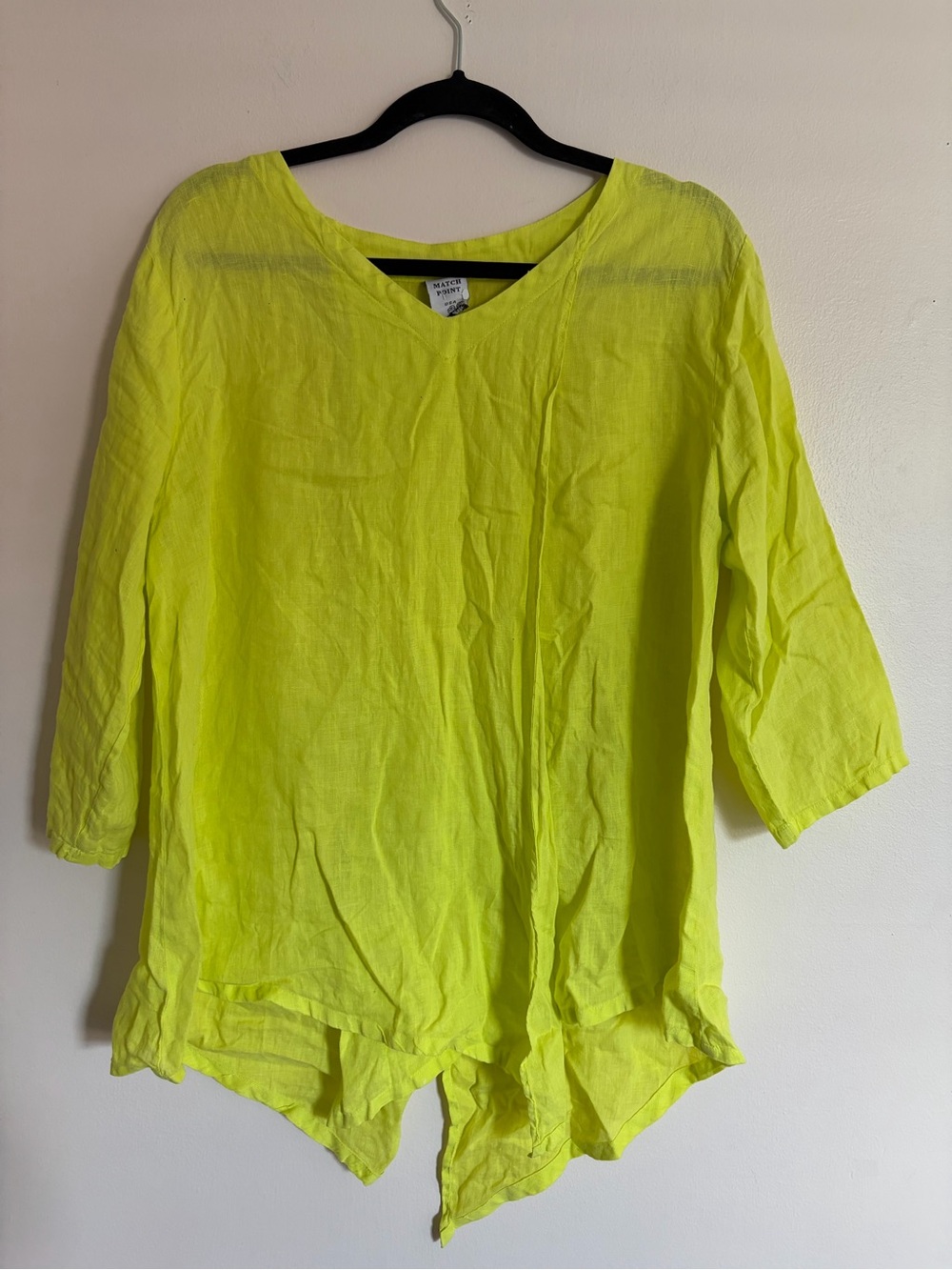 Neon Yellow V-Neck Women's Blouse